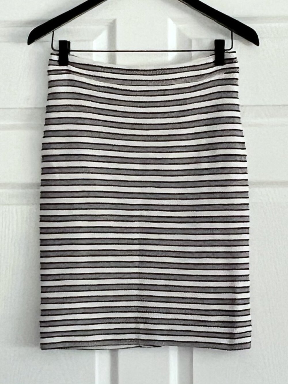 J.Crew skirt blue cream ivory stripe cotton blend lined woven size 0 NWT